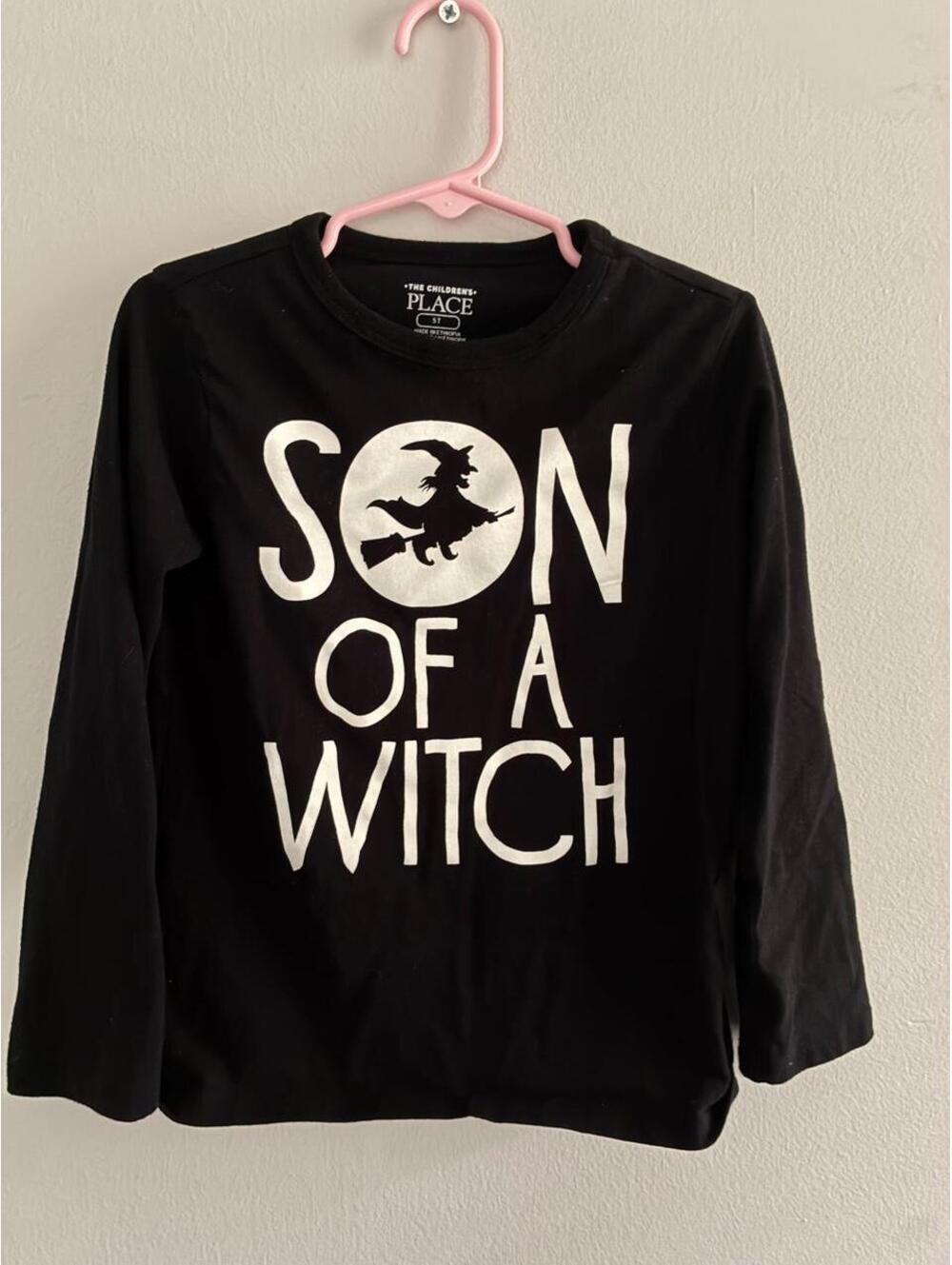 The Children's Place Black Long Sleeve 'Son of a Witch' Graphic T-Shirt Size 5T